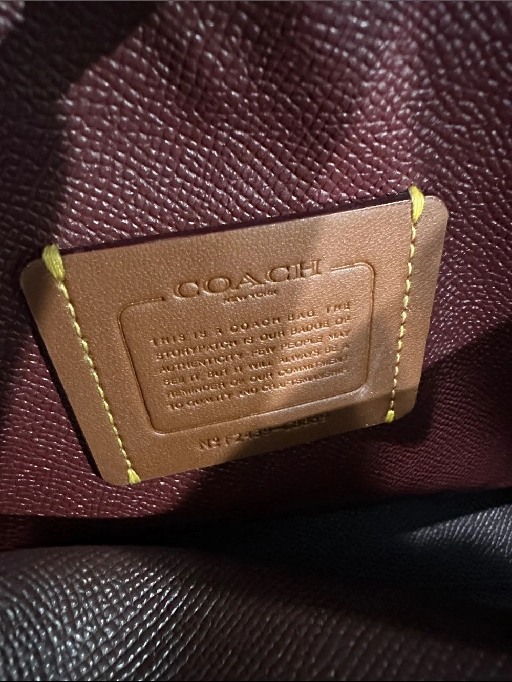 Coach Willow Tote 24 Black with Burgundy Interior/Hangtag
